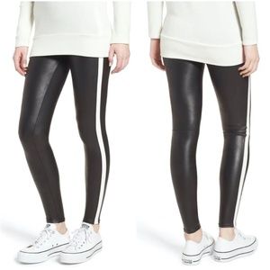 Spanx Side Stripe Faux Leather Leggings